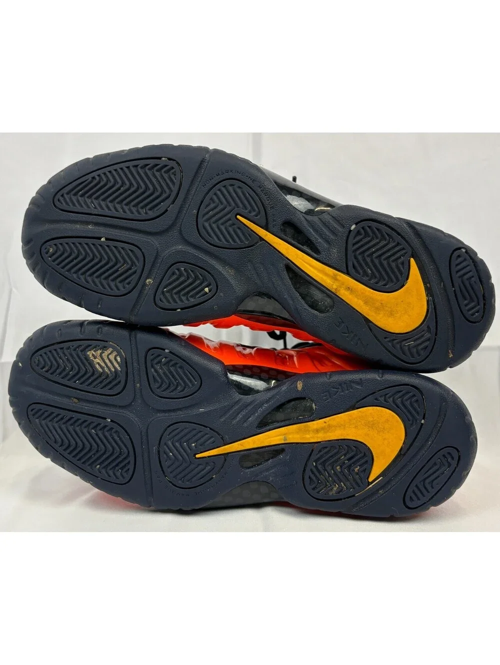 Nike Little Posite One GS Blue Void Rugged Orange Size 5.5Y Sneakers 644791-407